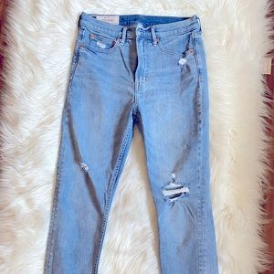 Gap Cigarette High-rise light wash distressed jean